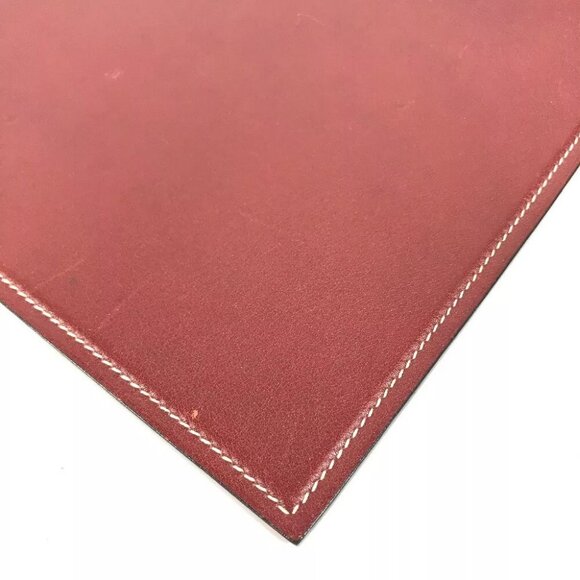 HERMES Bicolor PC PC interior Logo Mouse Pad Leather Red/Brown - Picture 10 of 12
